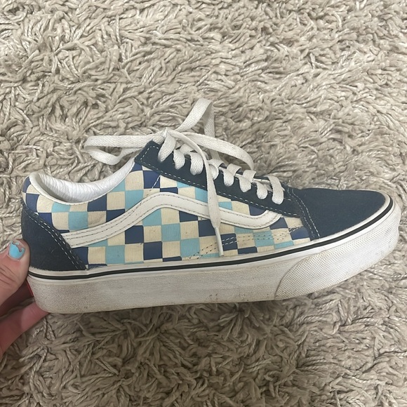 Vans Primary Check Old Skool Shoes - Picture 3 of 5